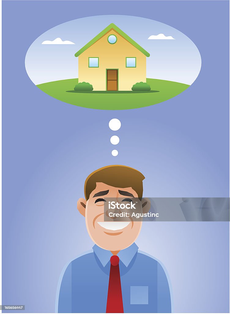 Dream Home Vector illustration of a man dreaming of buying a house Adult stock vector