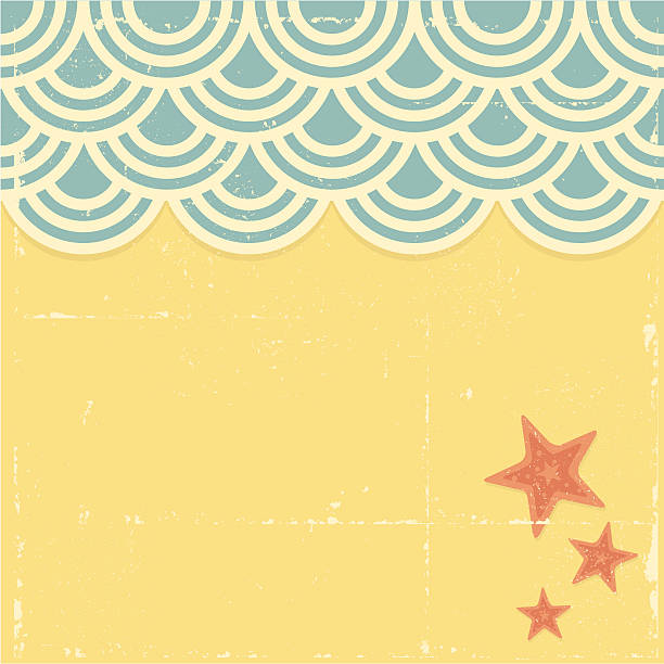 波とビーチのグランジ - starfish wave点のイラスト素材／クリップアート素材／マンガ素材／アイコン素材