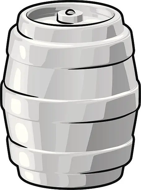 Vector illustration of Illustration of a beer keg isolated on a white background