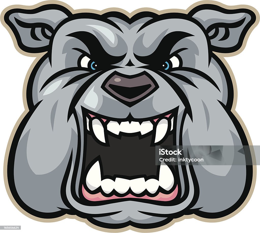 Bulldog Głowa Growl - Grafika wektorowa royalty-free (Pies)