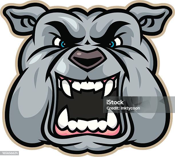 Bulldog Głowa Growl - Stockowe grafiki wektorowe i więcej obrazów Pies - Pies, Agresja, Białe tło