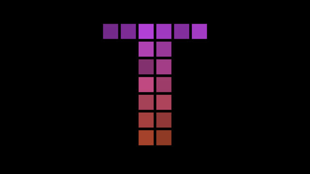 Pixel letter T in retro style, letter T, alpha channel