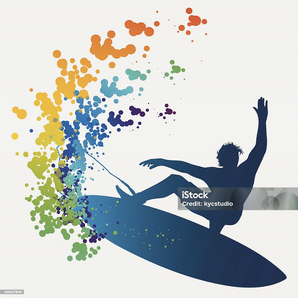 Bunte Surfen - Lizenzfrei Athlet Vektorgrafik
