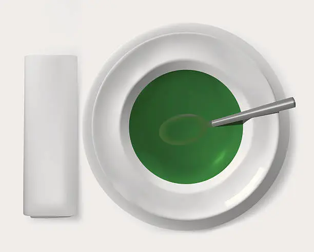 Vector illustration of Broccoli cream soup