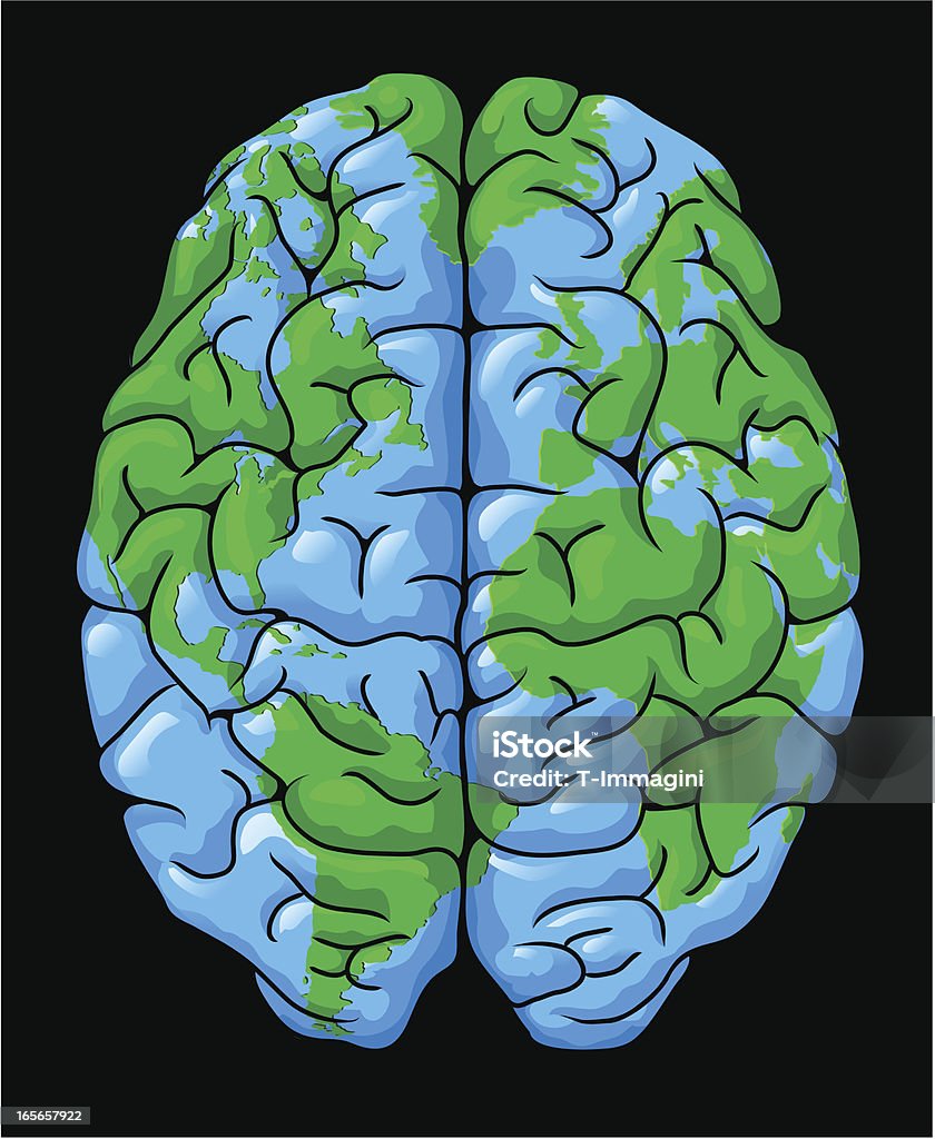 World cérebro - Vetor de Cérebro royalty-free