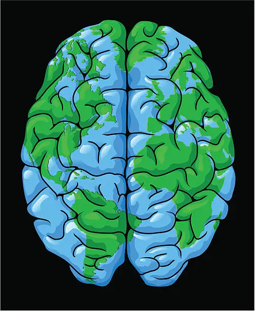Vector illustration of World brain