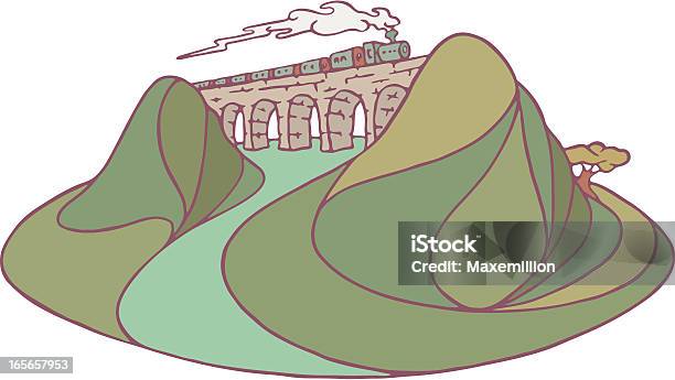 Wiadukt Lub Aquaduct - Stockowe grafiki wektorowe i więcej obrazów Akwedukt - Akwedukt, Most - Konstrukcja wzniesiona przez człowieka, Pociąg parowy