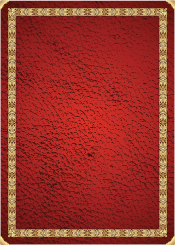 Red Leather texture with glossy gold tooling frame and brass accent corner edge, properly grouped file with high resolution jpg