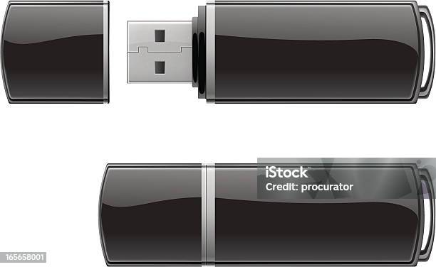 Black Usbflashaufbewahrung Stock Vektor Art und mehr Bilder von USB Stick - USB Stick, Vorlage, Ausrüstung und Geräte