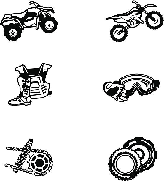 illustrazioni stock, clip art, cartoni animati e icone di tendenza di off road grafica - off road vehicle quadbike quad racing motocross
