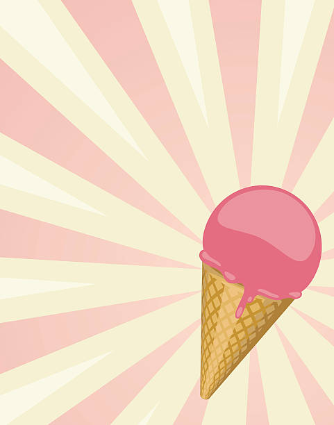 pink ice cream on a pink and white background - ryan in a 幅插畫檔、美工圖案、卡通及圖標