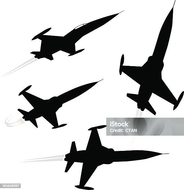Jetflugzeugsilhouette Set Stock Vektor Art und mehr Bilder von ClipArt - ClipArt, Design, Designelement