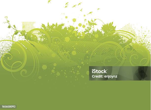 Zielone Tło - Stockowe grafiki wektorowe i więcej obrazów Bez ludzi - Bez ludzi, Efekt wielowarstwowy, Element projektu