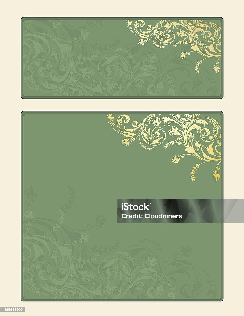 Gold und Grün Banner - Lizenzfrei 2000-2009 Vektorgrafik