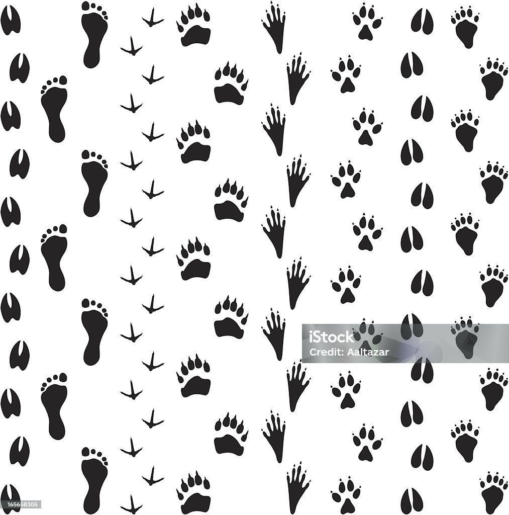 Schwarze Silhouetten-Tier-Titel - Lizenzfrei Tierspur Vektorgrafik