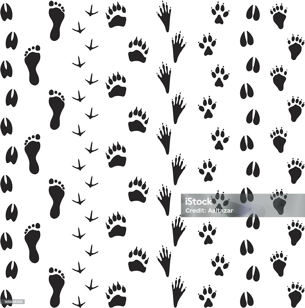 Noir Silhouettes animaux titres - clipart vectoriel de Trace de pas d'animaux libre de droits