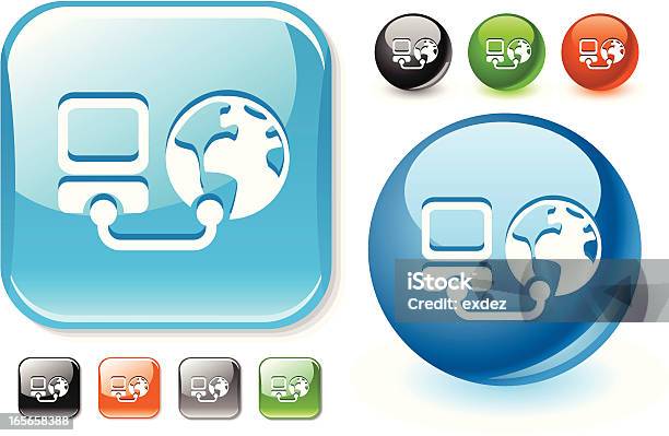 Глянцевый Значок Интернет — стоковая векторная графика и другие изображения на тему Без людей - Без людей, Блестящий, Векторная графика