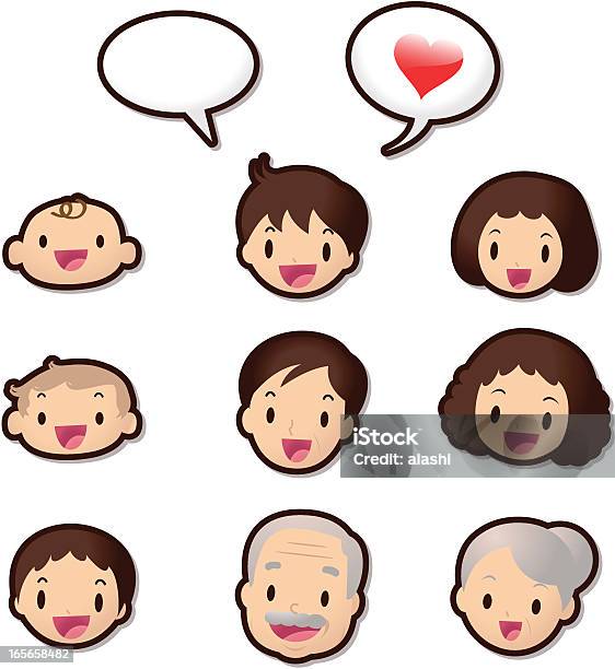 Ilustración de Linda Icon Set Estimado Miembros De La Familia Love y más Vectores Libres de Derechos de Emoticono