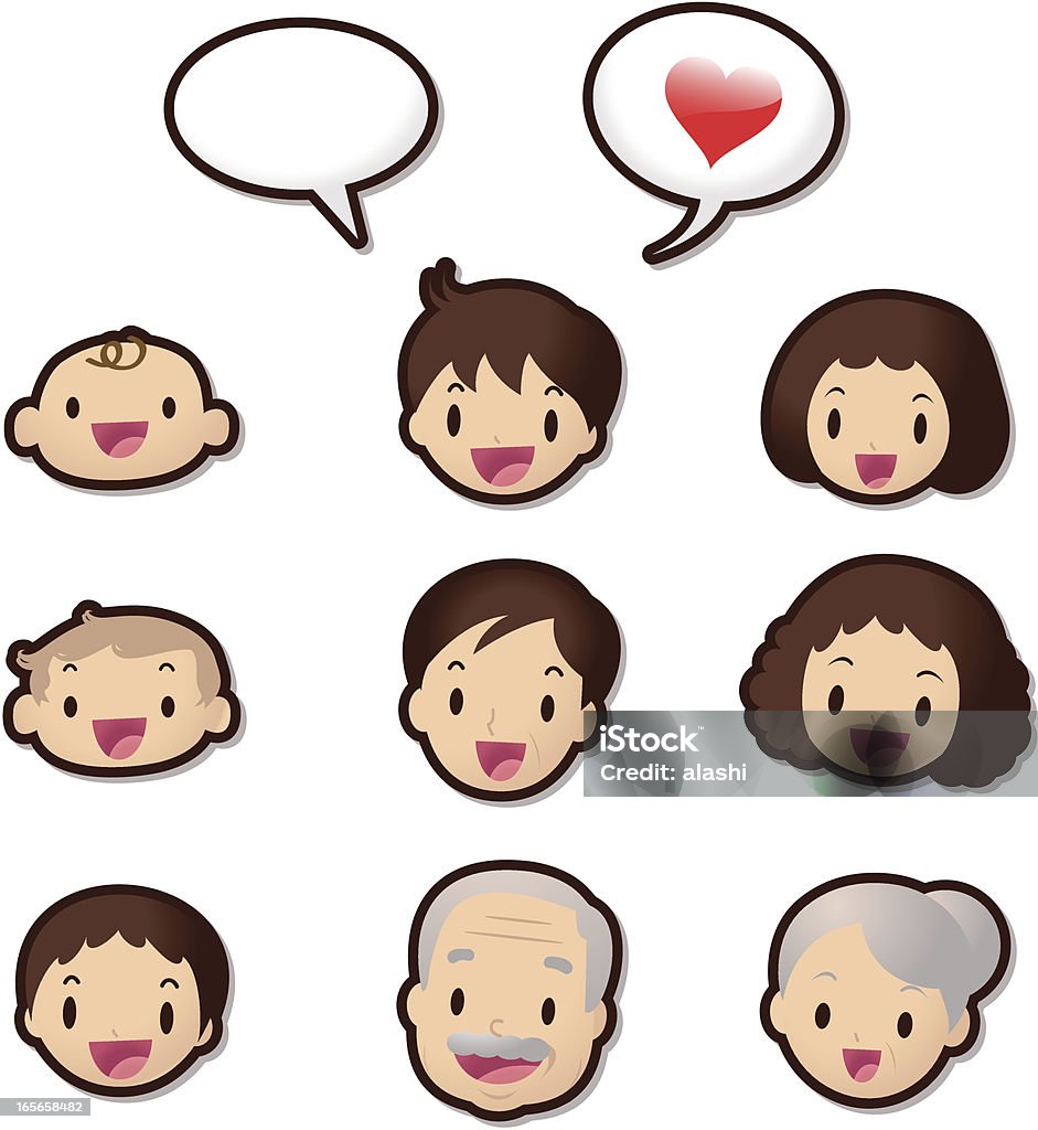 Cute Icon Set ( Emoticons ) - Dear Family Members(Love) Cute Icon Set ( Emoticons ) - Dear Family Members(Love).  Emoticon stock vector