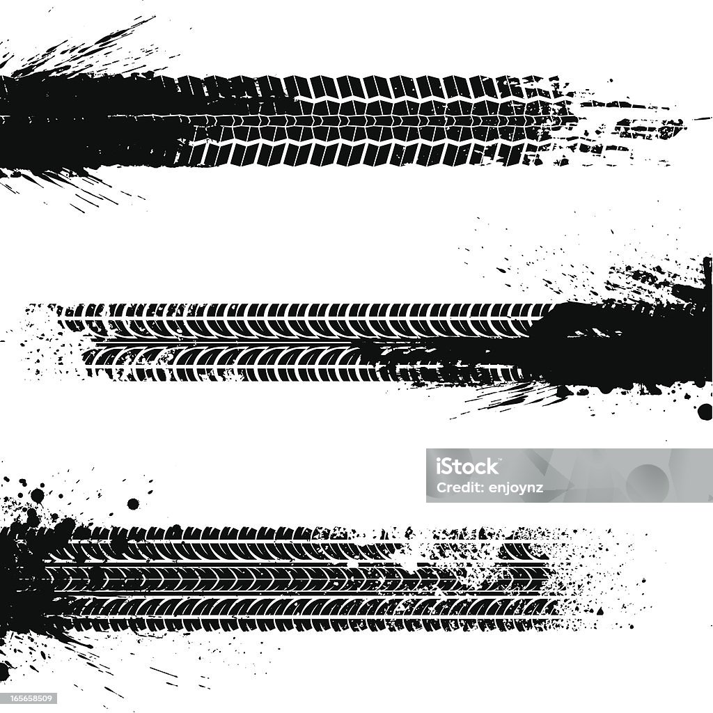 Dirty tracks Various dirty tyre track marks Tire Track stock vector