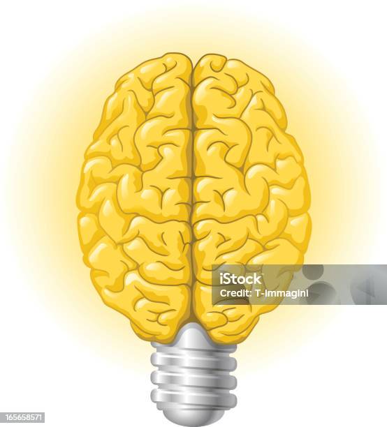 Di Alogeni Lampadina Cervello - Immagini vettoriali stock e altre immagini di Inciampare - Inciampare, Acido, Giallo