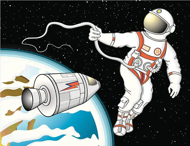 Vector illustration of Astronaut floating in space