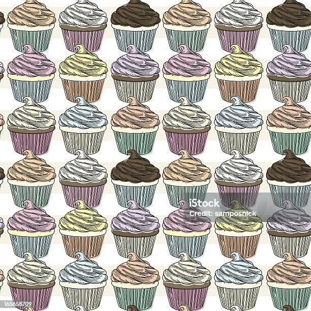Motif Cupcake Vecteurs libres de droits et plus d'images vectorielles de Alimentation lourde - Alimentation lourde, Aliments et boissons, Bleu