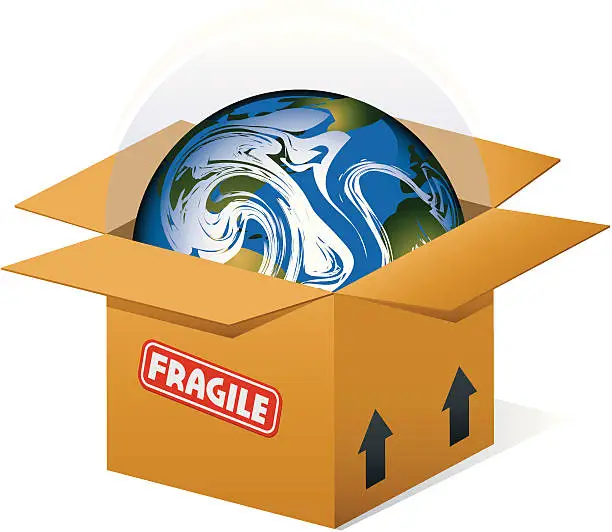 Vector illustration of Earth in Box