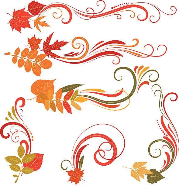 Vector illustration of Autumn ornament