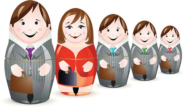 Vector illustration of Business workforce stand out from the crowd