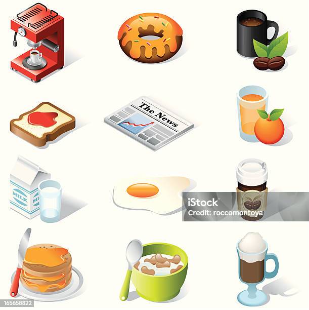 アイソメトリックアイコン朝食 - 投影図のベクターアート素材や画像を多数ご用意 - 投影図, 食べ物, オレンジジュース