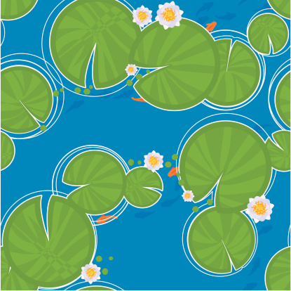 Lily pad and fish seamless pattern!