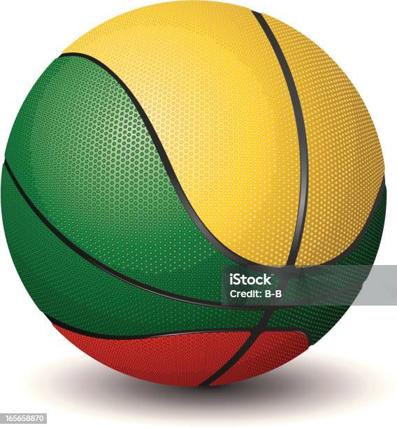 Basquetebollituânia - Arte vetorial de stock e mais imagens de Bandeira Nacional - Bandeira Nacional, Basquetebol, Bola de Basquetebol