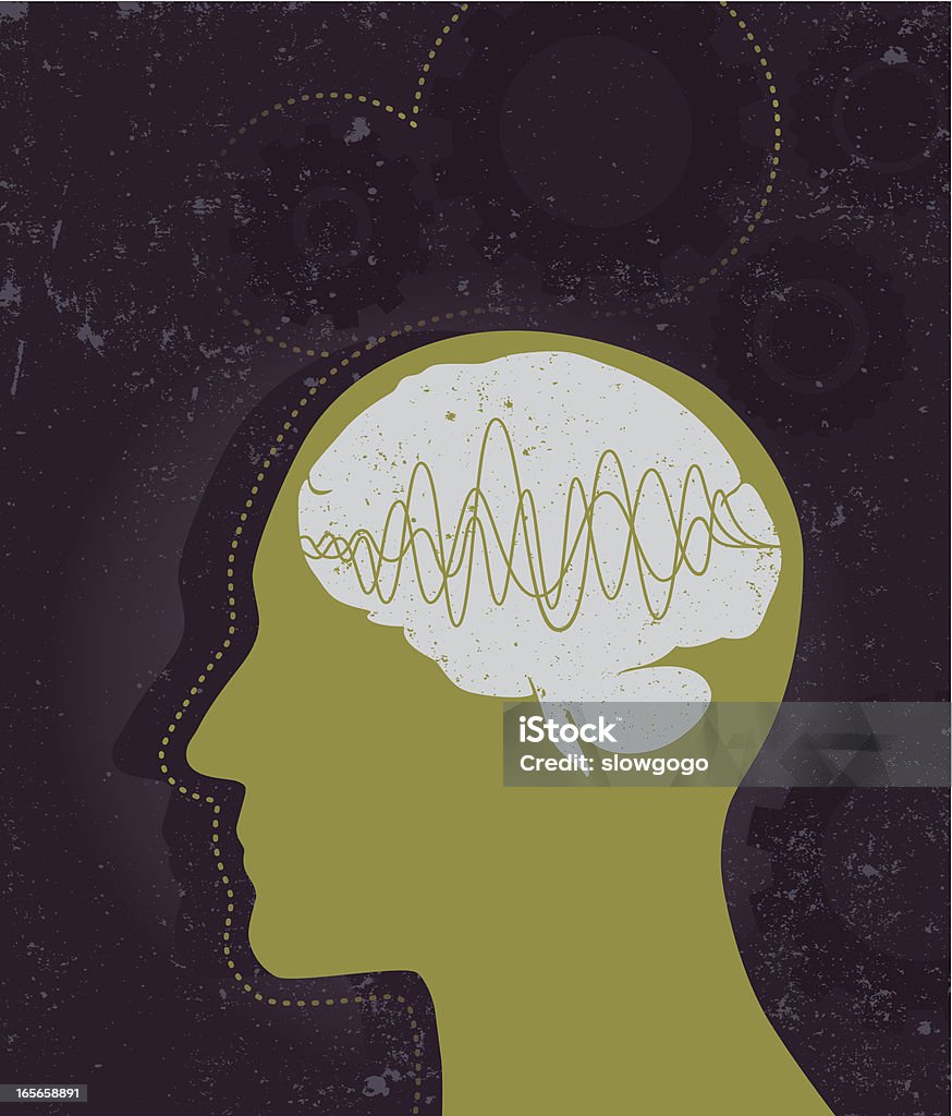 Мозг работает - Векторная графика Сотрясение роялти-фри