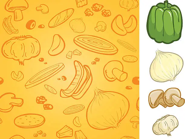 Vector illustration of Seamless Vegetables Live