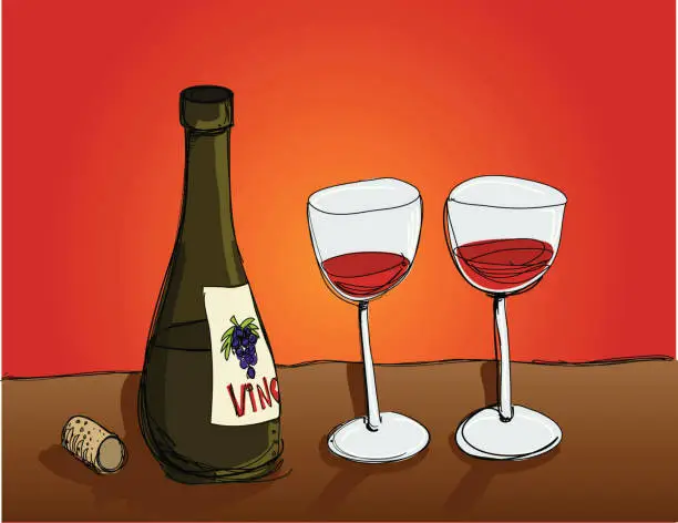 Vector illustration of wine