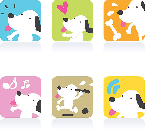 Icon Set( Emoticons ) - Cute Dog Cute style vector icons - Cute Dog. rss feeds stock illustrations