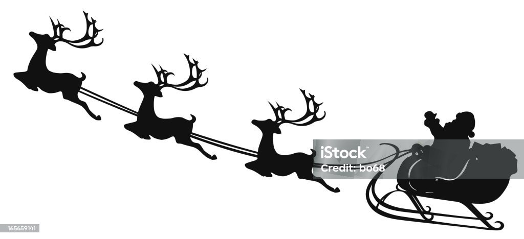 Père Noël traîneau - clipart vectoriel de Père Noël libre de droits