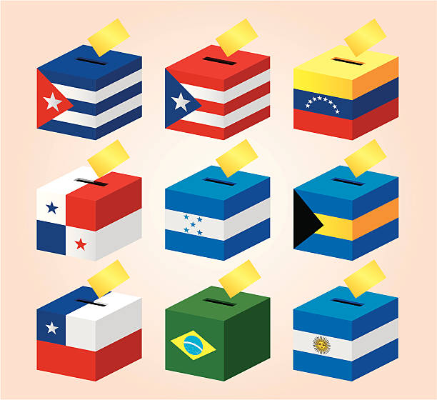 국립 플랙 투표 이메일함 - argentina honduras stock illustrations