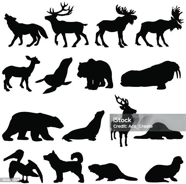 Ilustración de North American Animales Silhouette Set 2 y más Vectores Libres de Derechos de Alce - Alce, Vector, Silueta