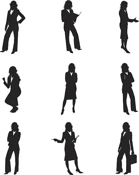 Vector illustration of Silhouettes of businesswomen