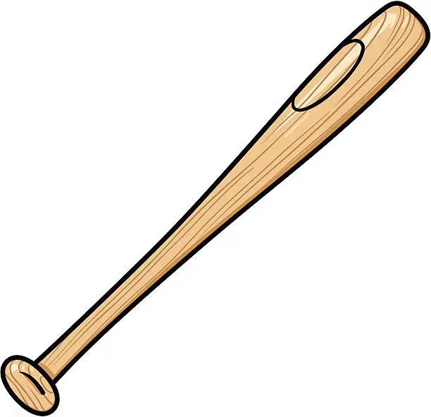 Vector illustration of wooden baseball bat