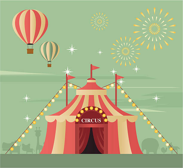 цирковой шатёр - circus tent stock illustrations