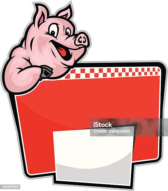 Ilustración de Diseño De Barbacoa De Cerdo y más Vectores Libres de Derechos de Alegre - Alegre, Animal, Cerdo