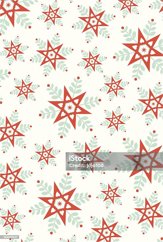 Étoiles de Noël et répétez le Motif feuillage - clipart vectoriel de Noël libre de droits