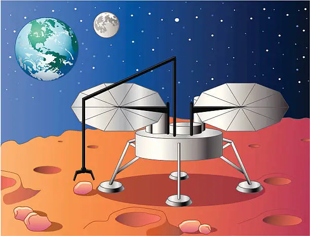 Vector illustration of March lander