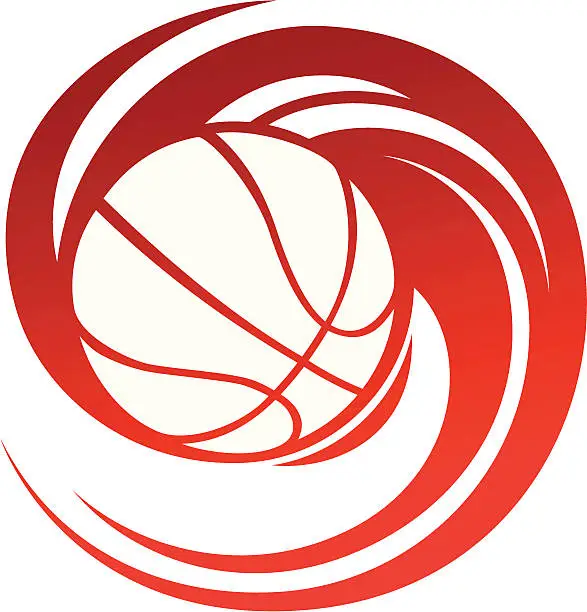 Vector illustration of Spinning basketball
