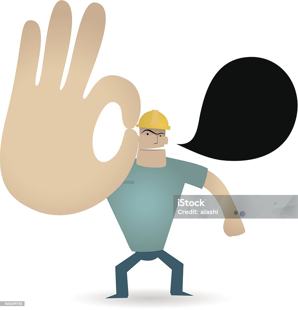 Gestikulieren (Handzeichen): Vorarbeiter zeigen ok Geste - Lizenzfrei Gratulieren Vektorgrafik