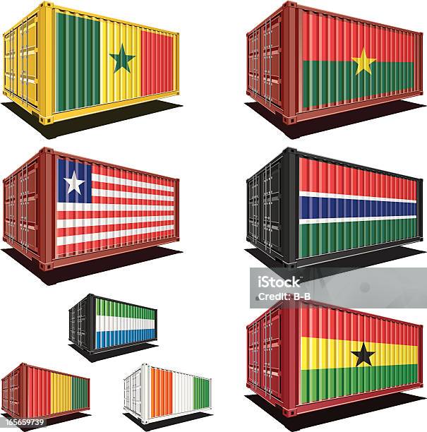 Flag Rag Container Type Cargo Containers With Flag Designs Stock Illustration - Download Image ...