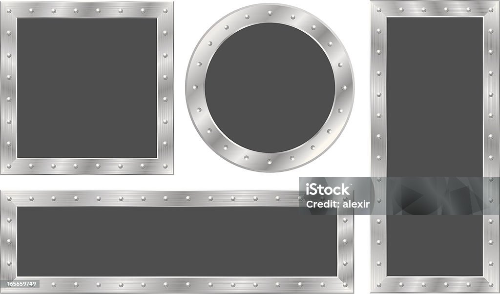 Steel Frames Steel Frame Shapes with Repeating Rivets – Ai CS3, PDF and 300dpi JPG included. Border - Frame stock vector